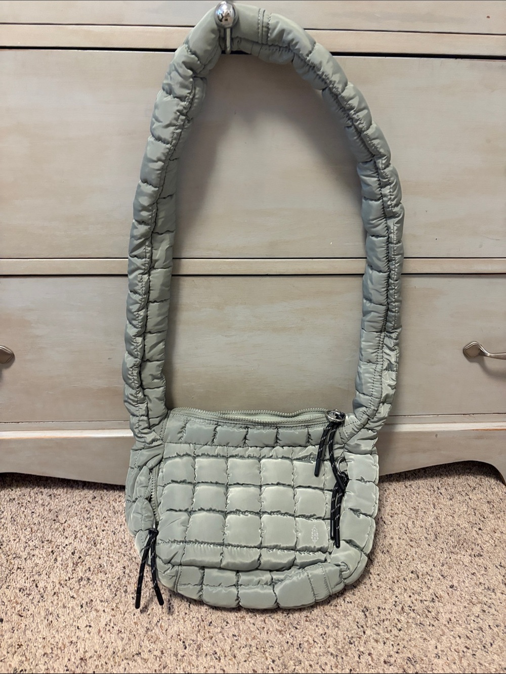 Free People Quilted Puffer Crossbody in Sage Green ( small version )